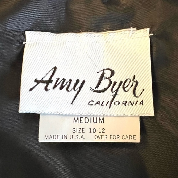 VINTAGE Amy Byer Cropped Jacket Zip Up Bomber Size Medium 10 - 12 Vtg 1980s - Picture 6 of 8